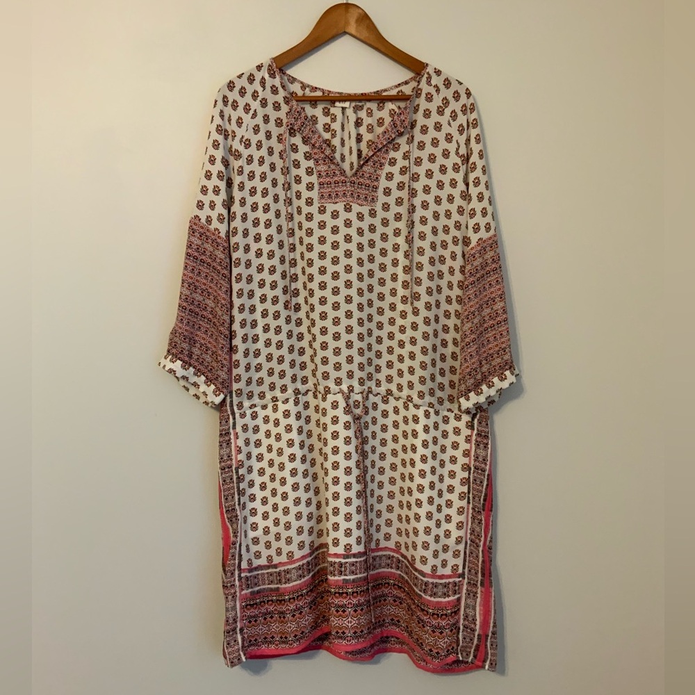 GAP Bohemian Patterned Tunic Dress - Pink and Cream